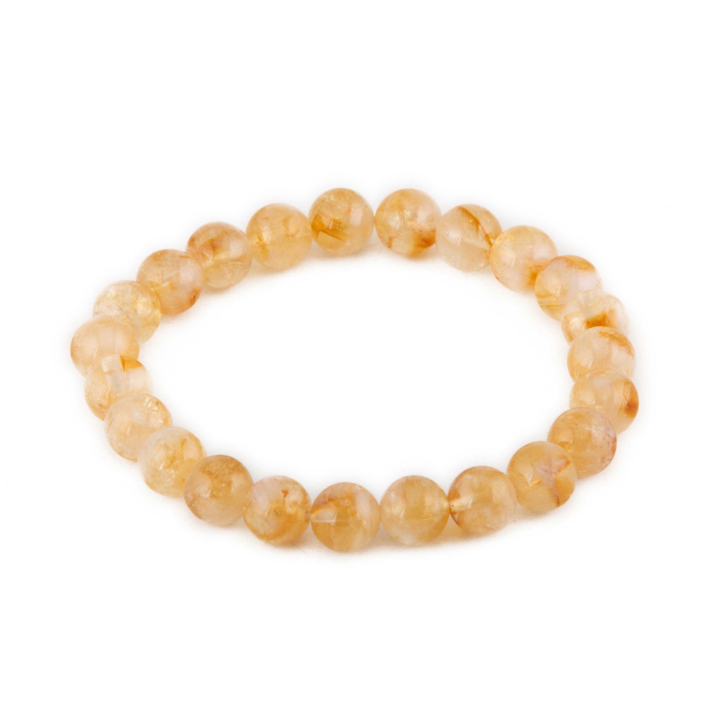Natural Citrine 8 mm Beads in stretchable Bracelet for Men and Women