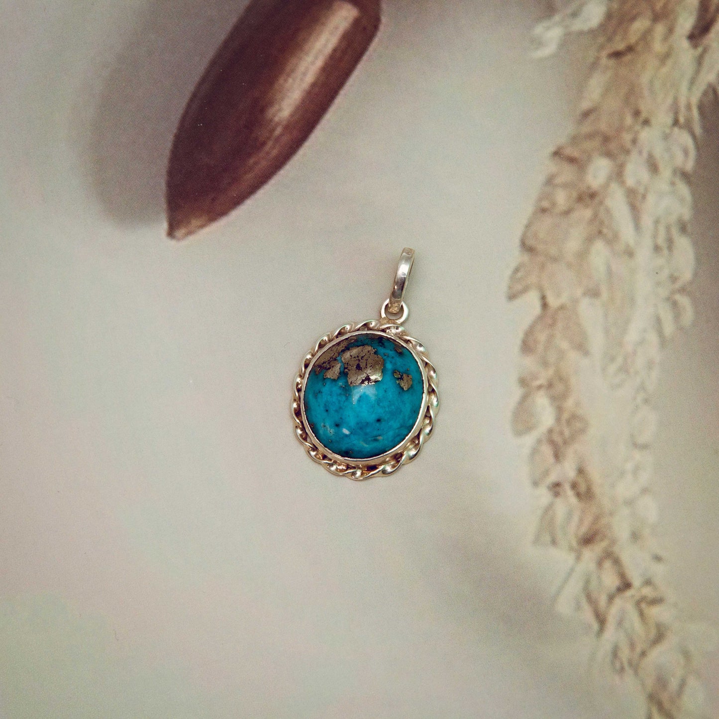 Turquoise (Firoza) Pendant in 925 Silver - 38.95 Carat | Natural & Certified | Unisex Both for Men & Women
