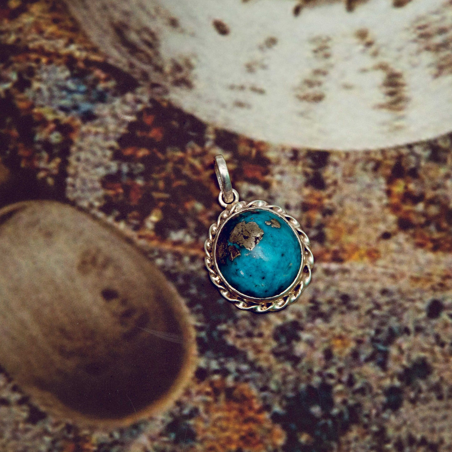 Turquoise (Firoza) Pendant in 925 Silver - 38.95 Carat | Natural & Certified | Unisex Both for Men & Women