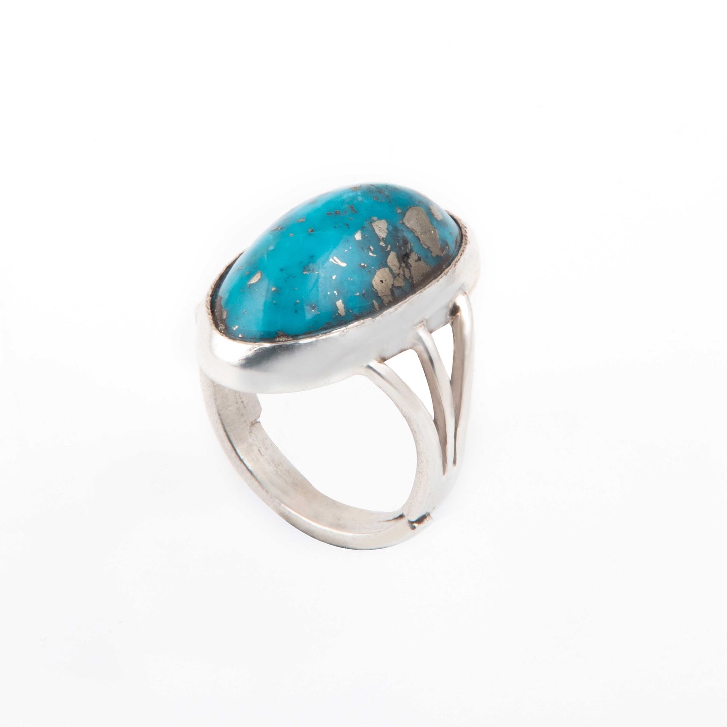 Turquoise (Firoza) Adjustable 925 Silver Ring - 24.57 Carat | Natural & Certified | Unisex Both for Men & Women | Adjustable Ring size 19 to 23