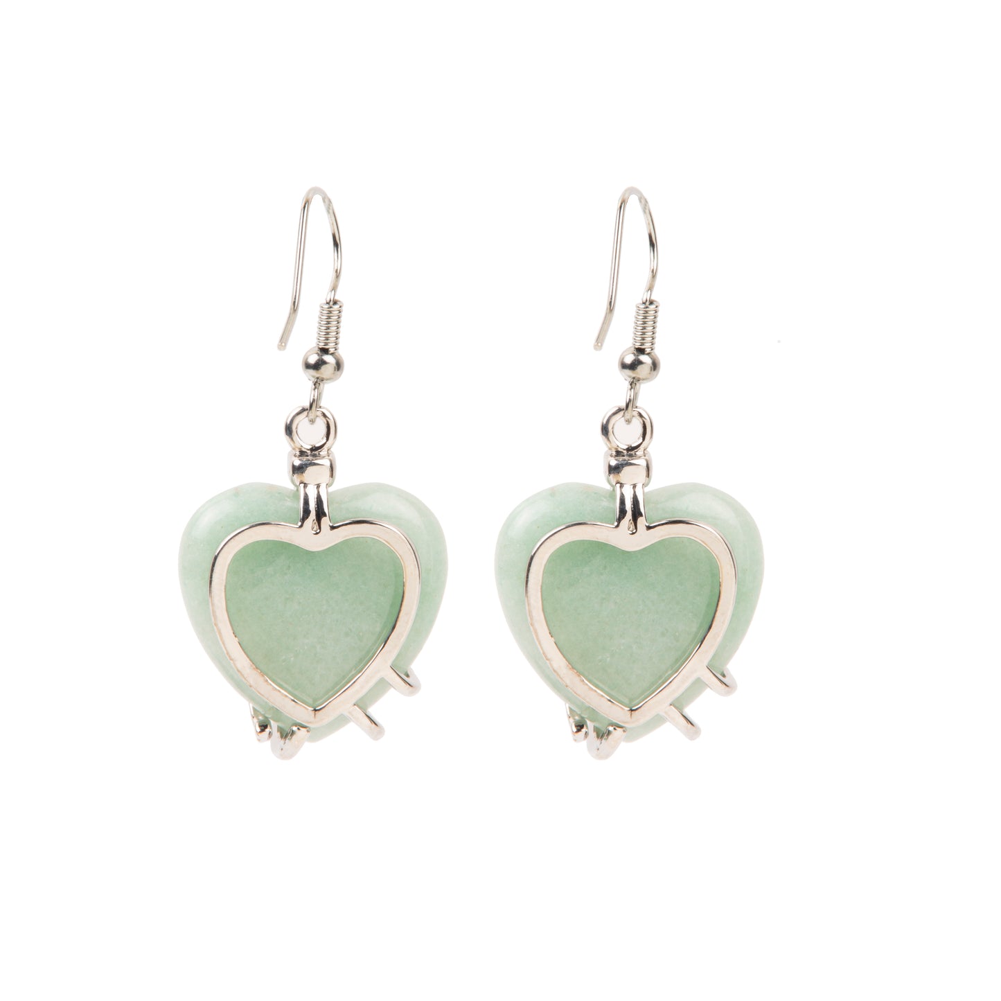 Natural Green Aventurine Crystal earring in metal for Women