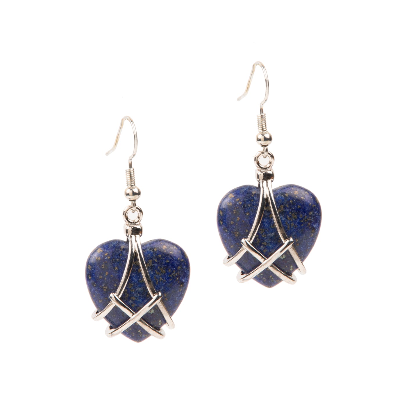 Natural Lapis Lazulli Crystal earring in metal For Women