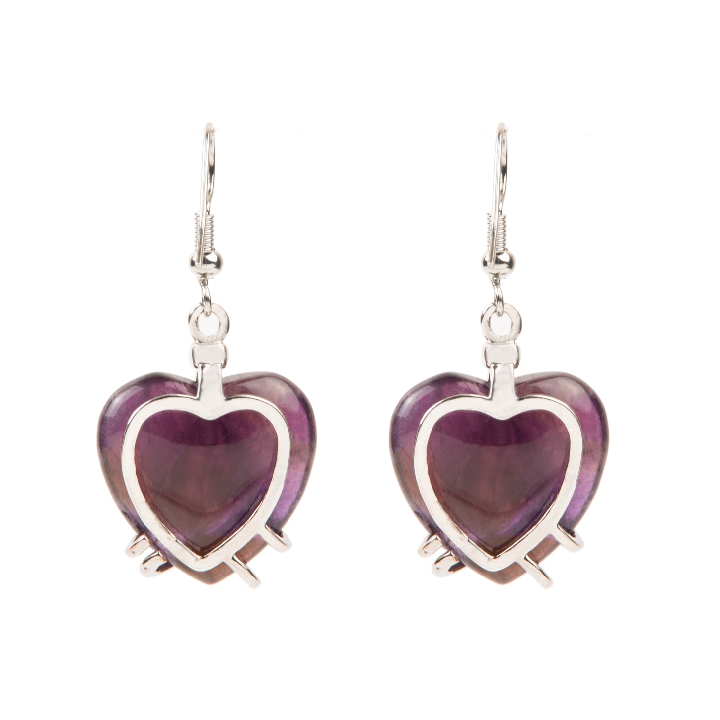 Natural Amethyst Crystal earring in metal For Women