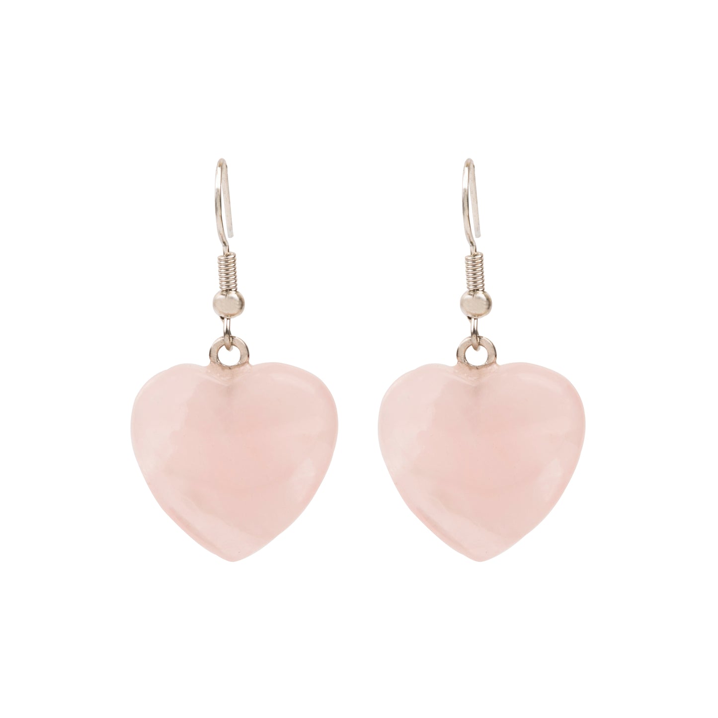 Natural Rose Quartz Crystal earring in metal for Women