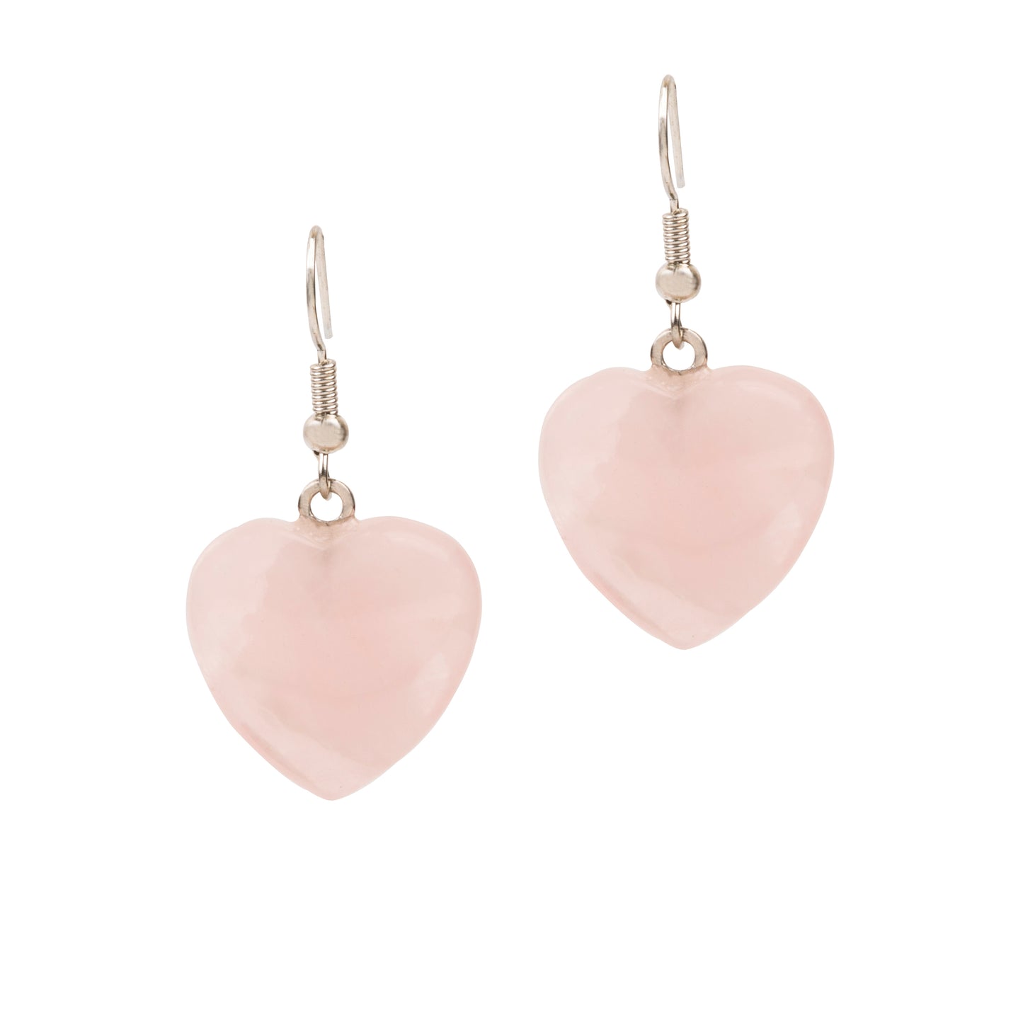 Natural Rose Quartz Crystal earring in metal for Women