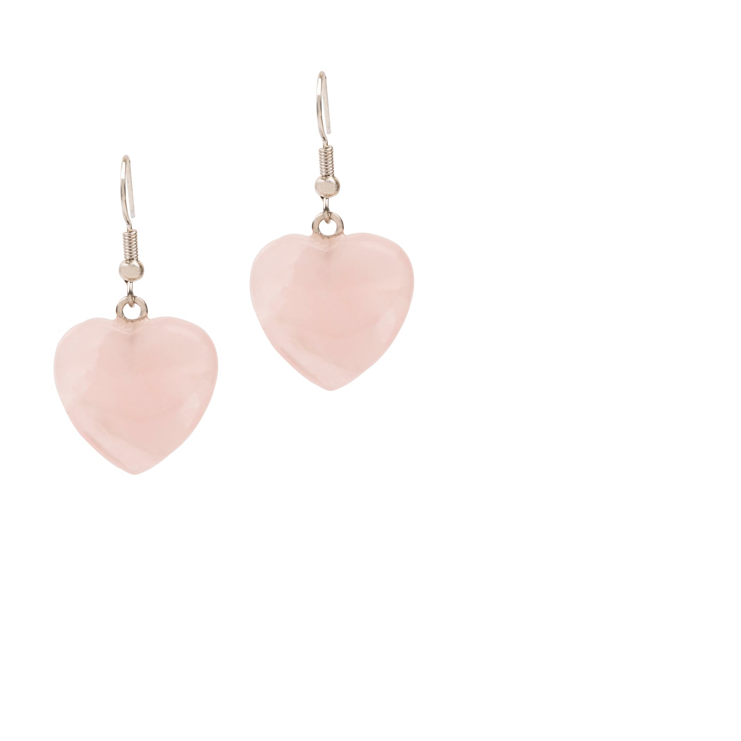 Natural Rose Quartz Crystal earring in metal for Women