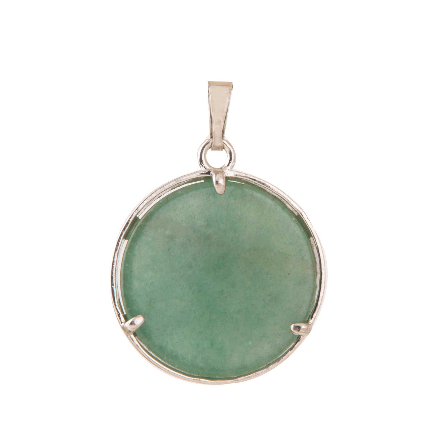 Natural Green Aventurine Om Crystal Pendant in metal