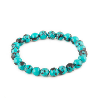 Natural Turclur (Firoza) 8 mm Beads in stretchable Bracelet for Men and Women