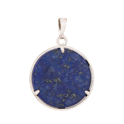 Natural Lapis Lazulli Om Crystal Pendant in metal